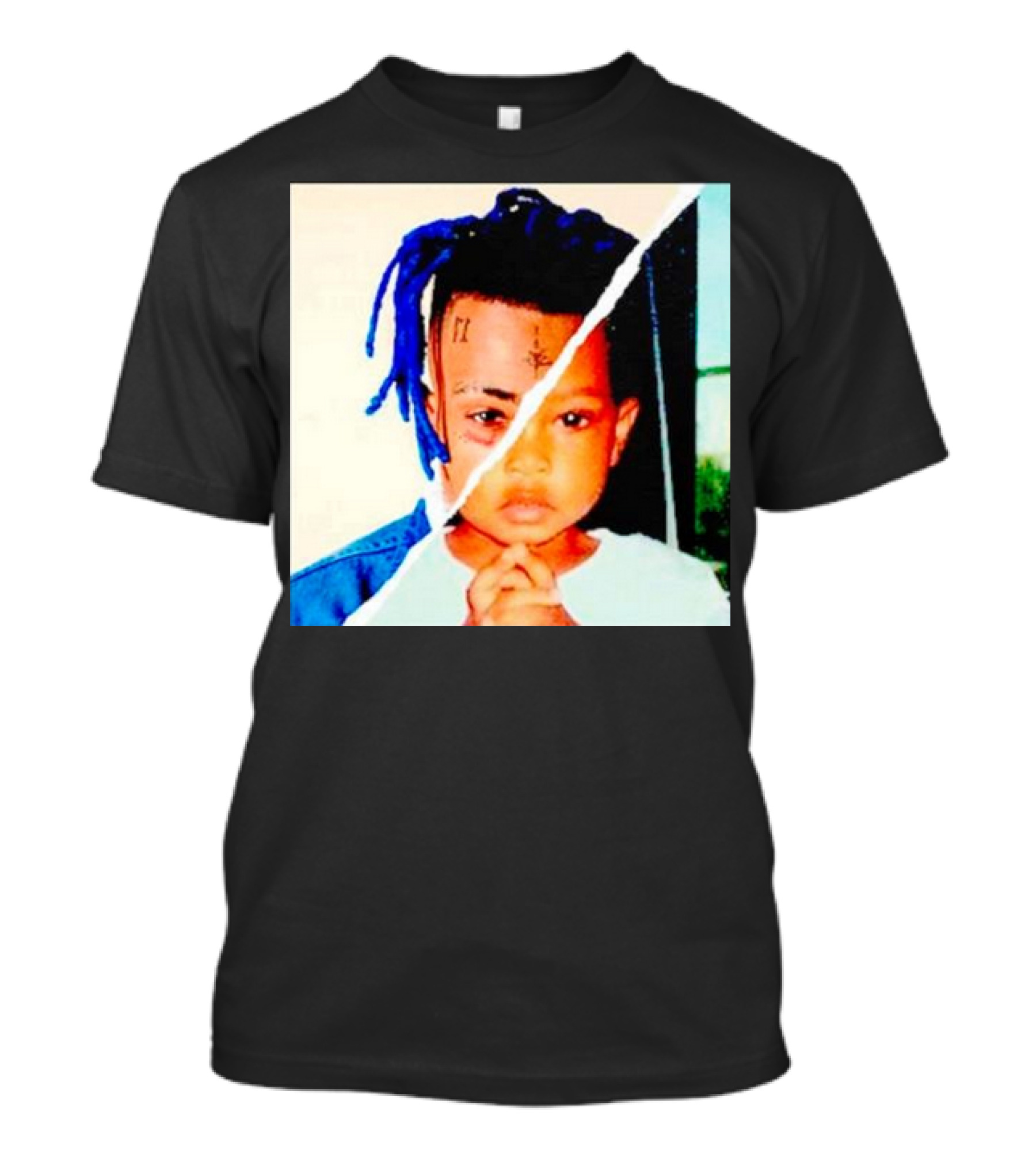 XXXTentacion Rapper Childhood And Adult Portrait Fusion T-Shirt