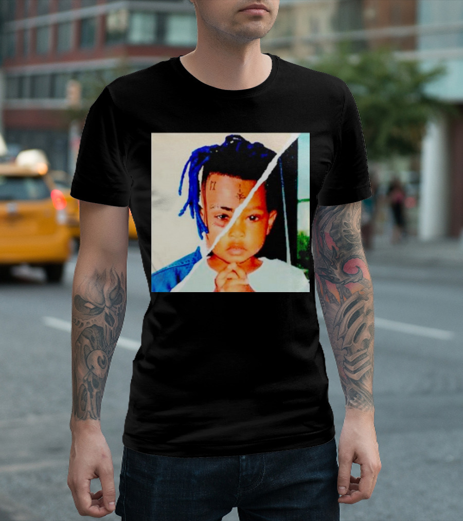 XXXTentacion Rapper Childhood And Adult Portrait Fusion T-Shirt