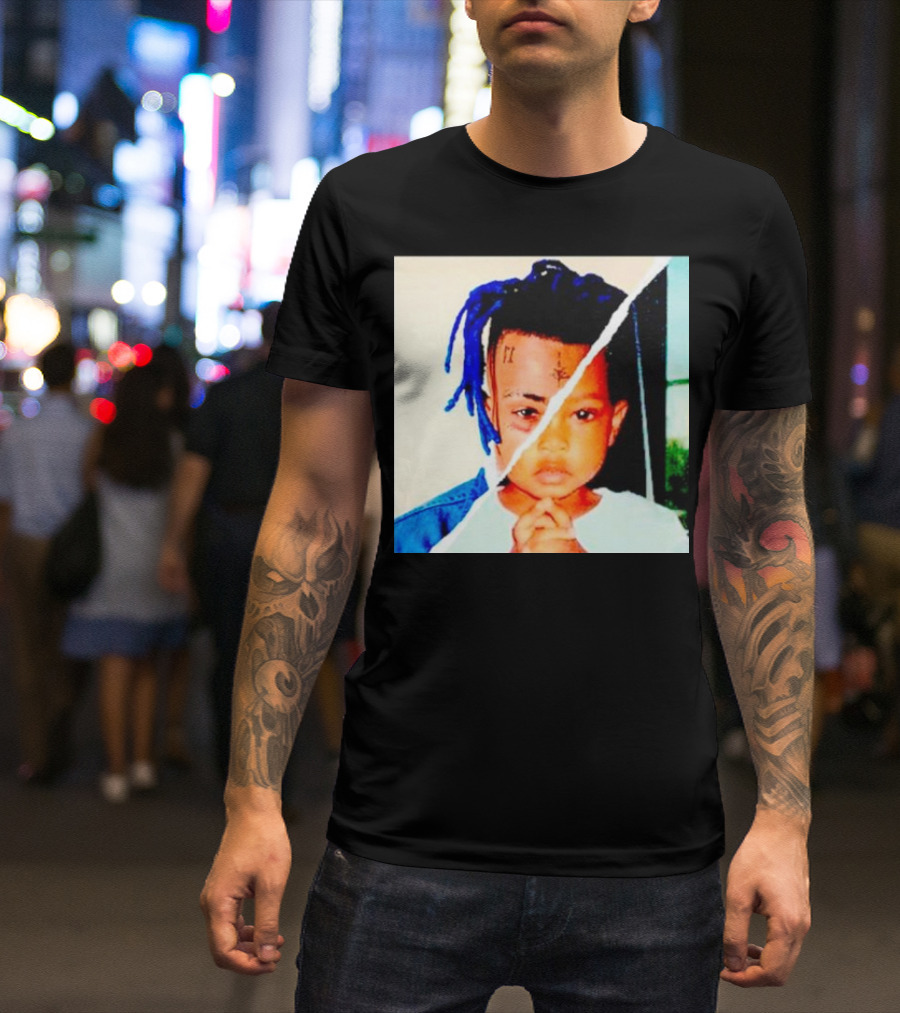 XXXTentacion Rapper Childhood And Adult Portrait Fusion T-Shirt