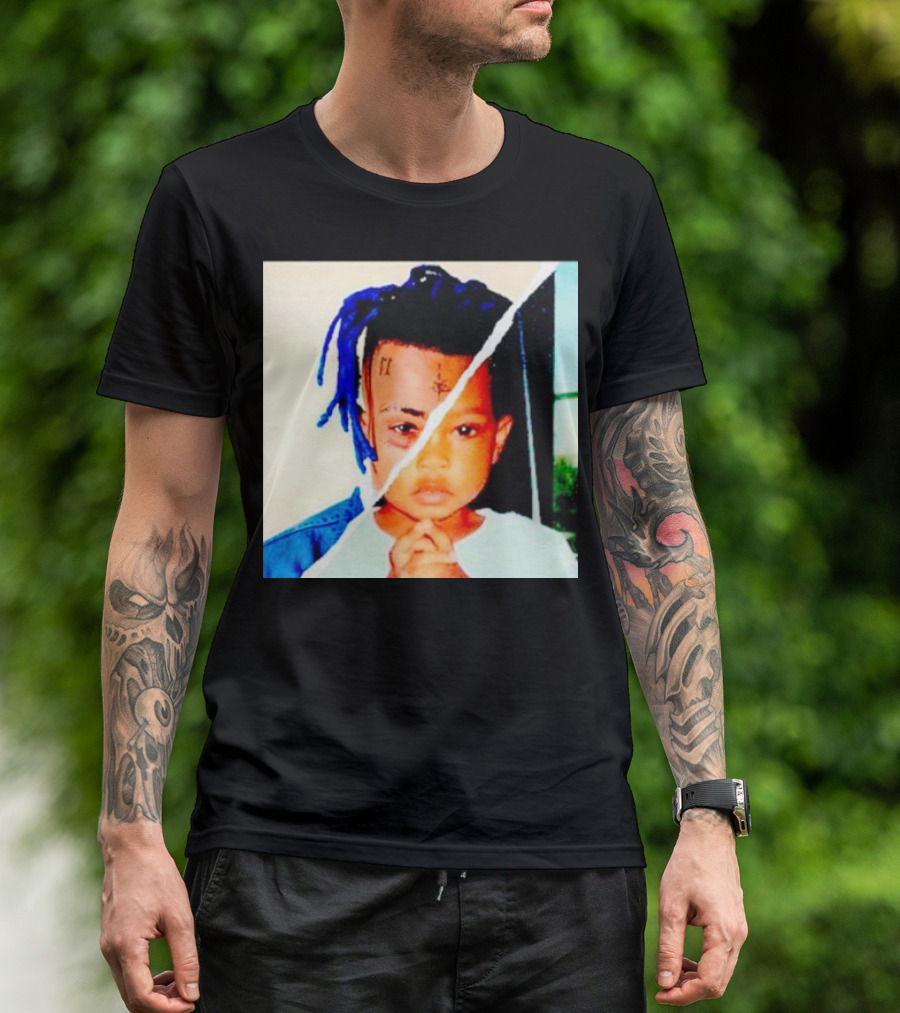 XXXTentacion Rapper Childhood And Adult Portrait Fusion T-Shirt
