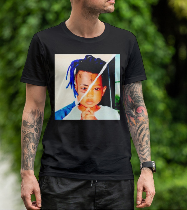 XXXTentacion Rapper Childhood And Adult Portrait Fusion T-Shirt