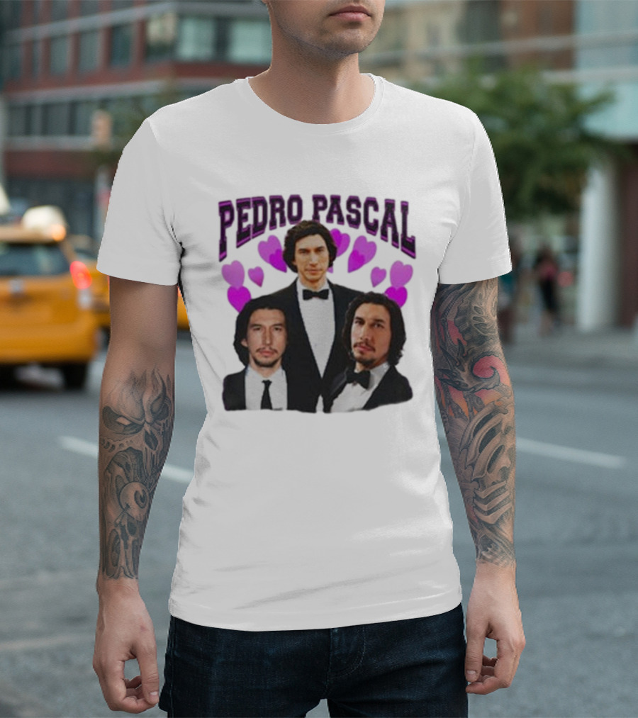 Pedro Pascal Adam Driver Hearts T-Shirt