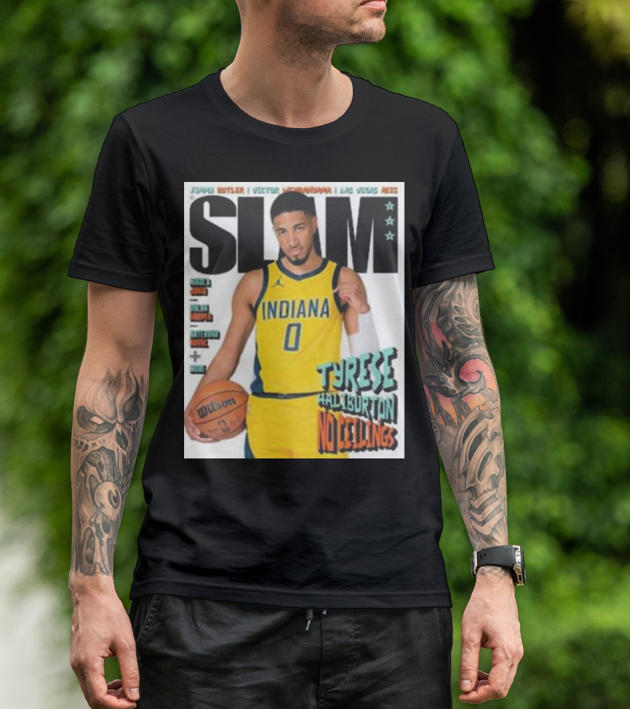 Slam Magazine Tyrese Haliburton Indiana No Ceilings Basketball Cover T-Shirt