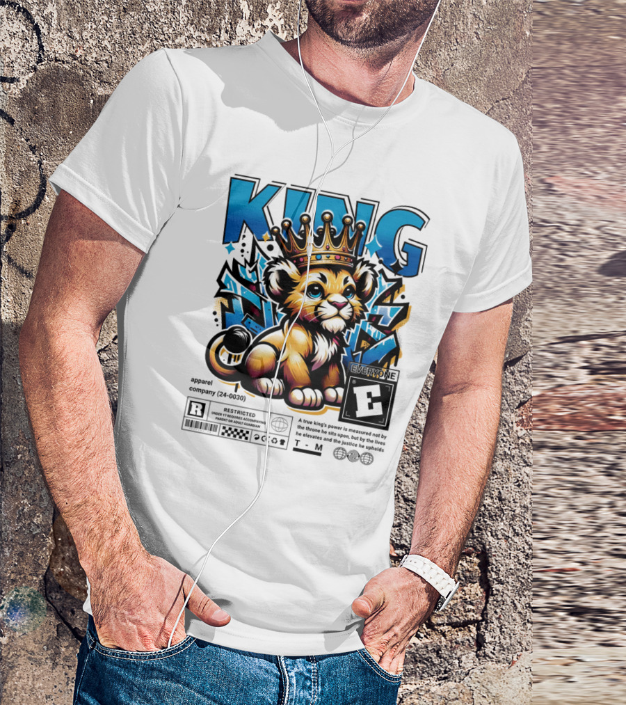 KING Apparel E Meme True Power Youthful Lion With Crown T-Shirt