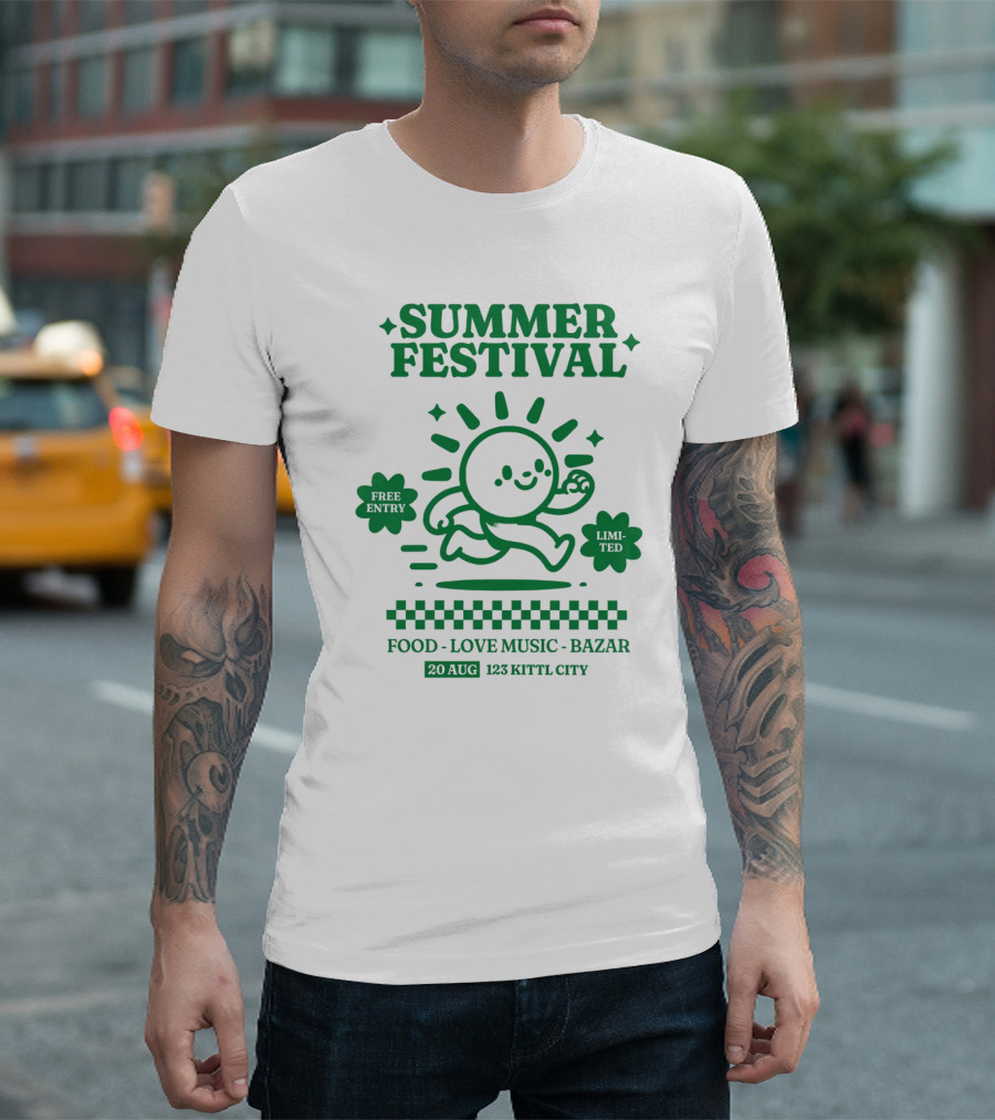 SUMMER FESTIVAL FREE ENTRY LIMITED FOOD LOVE MUSIC BAZAR 20 AUG 123 KITTL CITY T-Shirt