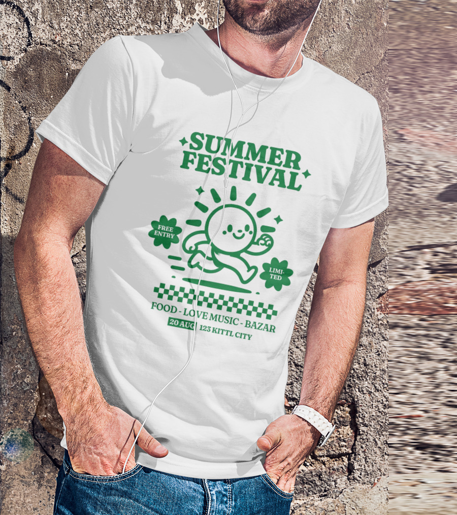 SUMMER FESTIVAL FREE ENTRY LIMITED FOOD LOVE MUSIC BAZAR 20 AUG 123 KITTL CITY T-Shirt