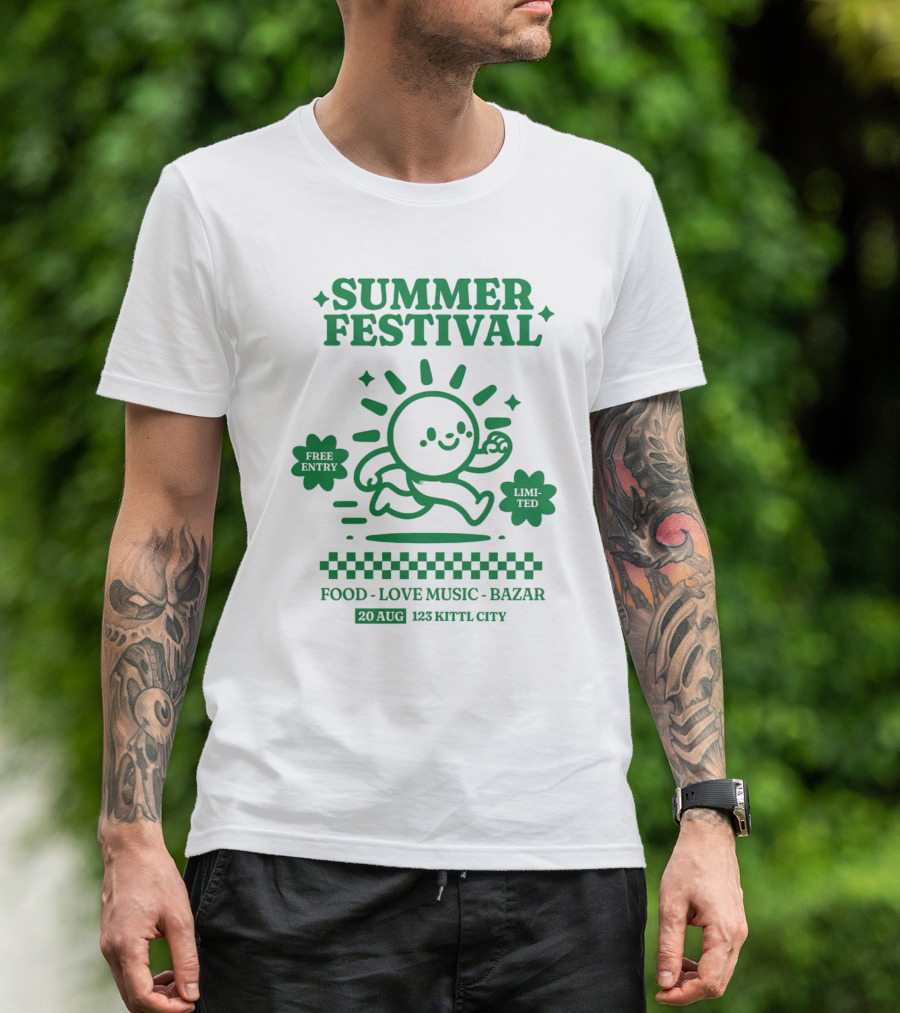 SUMMER FESTIVAL FREE ENTRY LIMITED FOOD LOVE MUSIC BAZAR 20 AUG 123 KITTL CITY T-Shirt