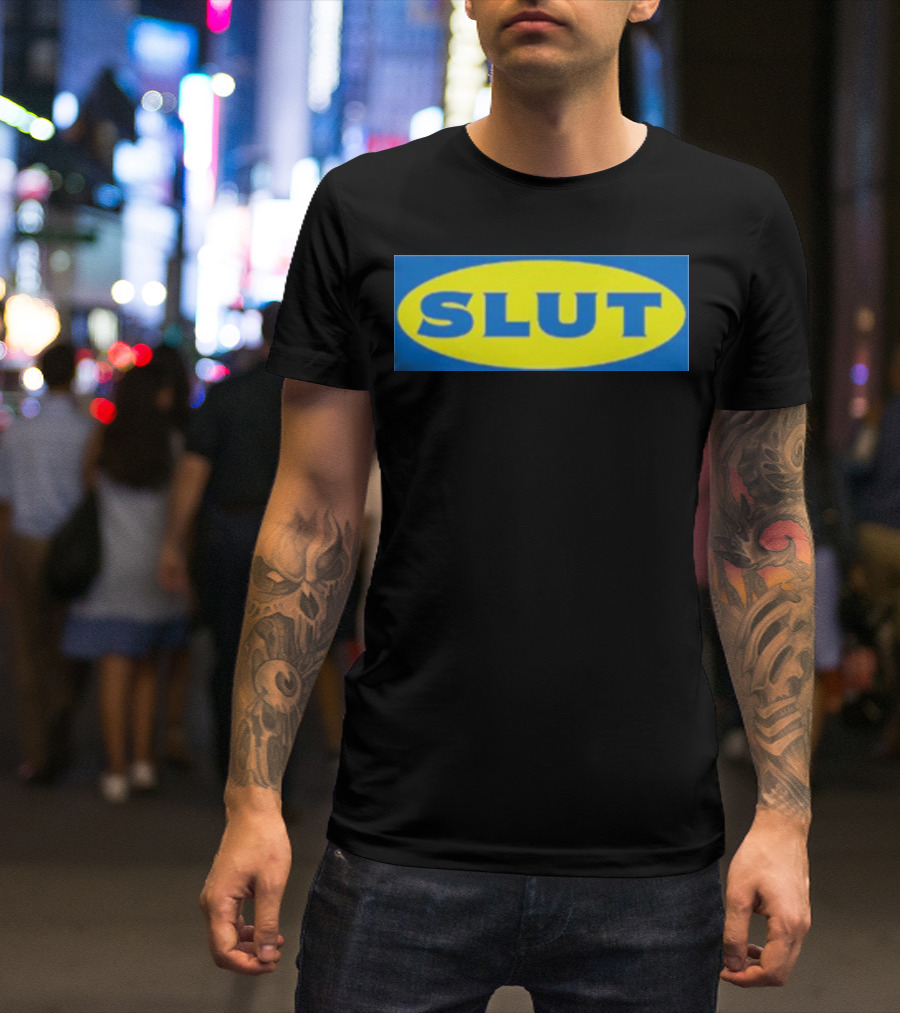 SLUT Parody Of Swedish Iconic Branding T-Shirt