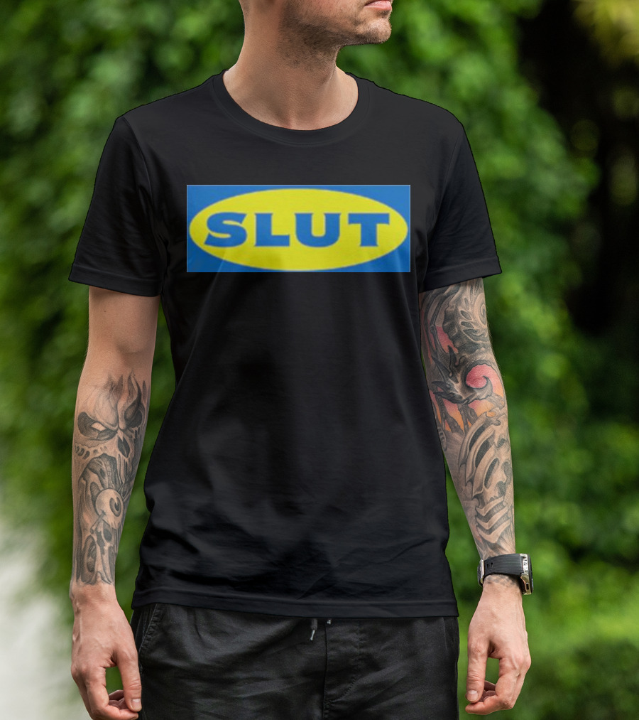 SLUT Parody Of Swedish Iconic Branding T-Shirt
