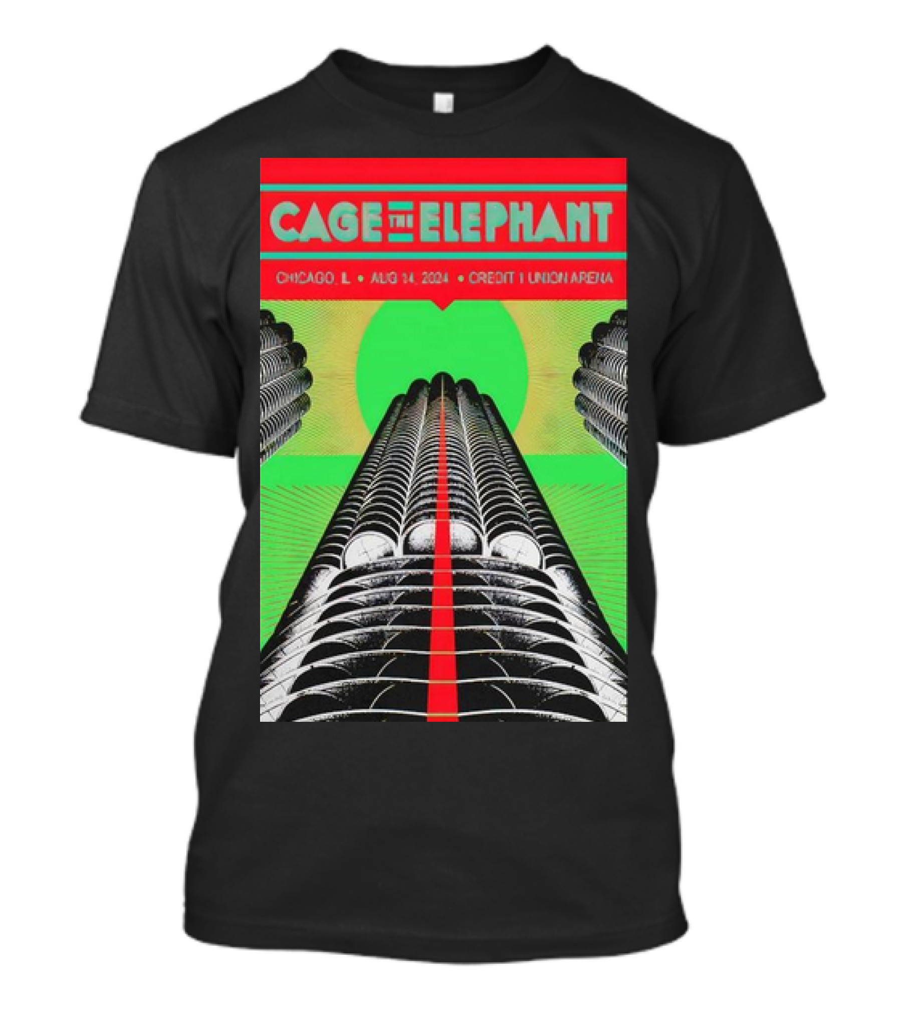 Cage The Elephant August 14 2024 Chicago IL Credit 1 Union Arena T-Shirt