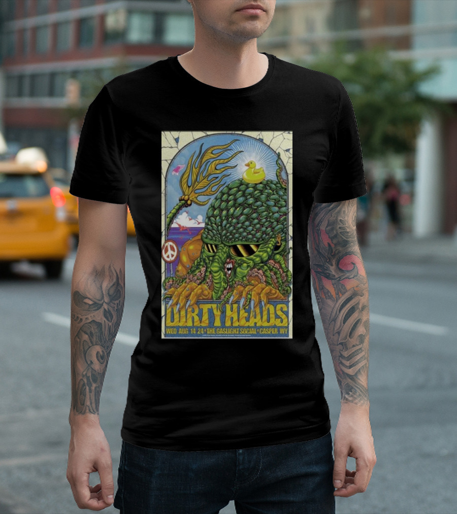 Dirty Heads August 14 2024 The Gaslight Social Casper WY Alien Creature with Rubber Duck and Peace Sign T-Shirt