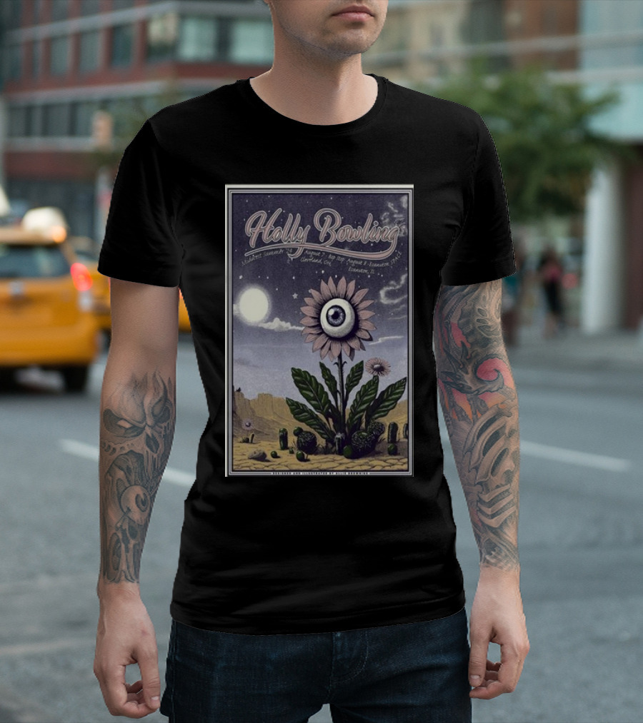Holly Bowling Midwest Summer 2024 Cleveland August 7 Bop Stop Desert Eye Flower T-Shirt