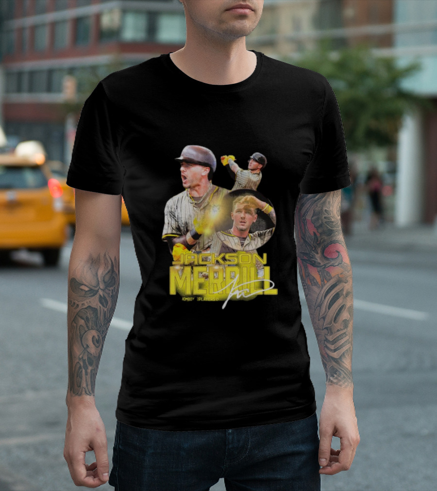 Jackson Merrill San Diego Padres Player Signature Baseball T-Shirt
