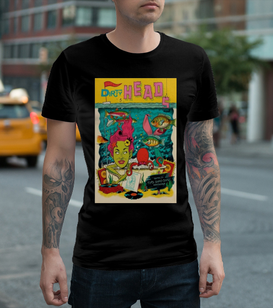 Dirty Heads Concert Poster August 16 2024 Ford Idaho Center Amphitheater Nampa ID Underwater Theme T-Shirt
