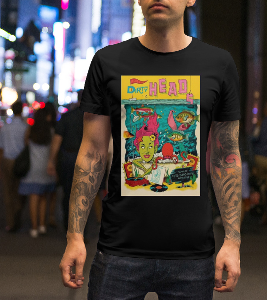 Dirty Heads Concert Poster August 16 2024 Ford Idaho Center Amphitheater Nampa ID Underwater Theme T-Shirt