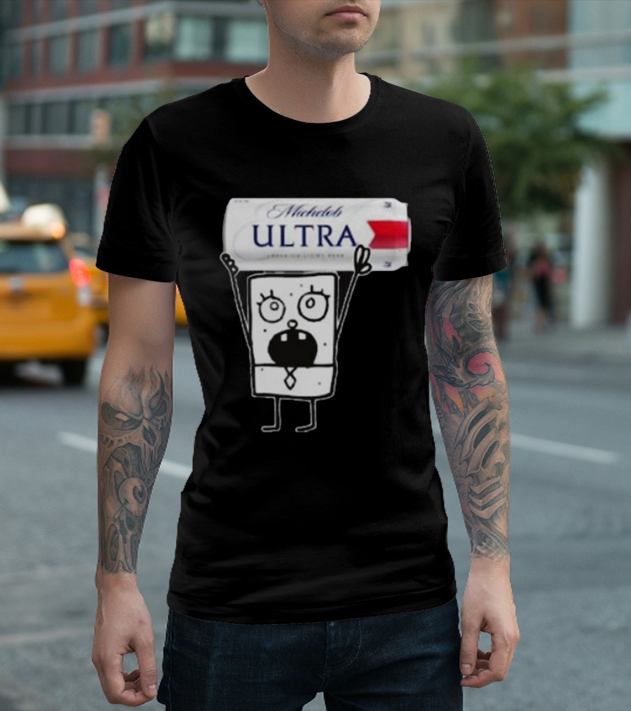Doodlebob Michelob Ultra Holding Beer Can T-Shirt