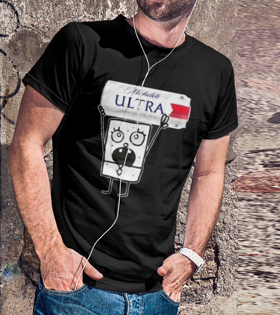 Doodlebob Michelob Ultra Holding Beer Can T-Shirt