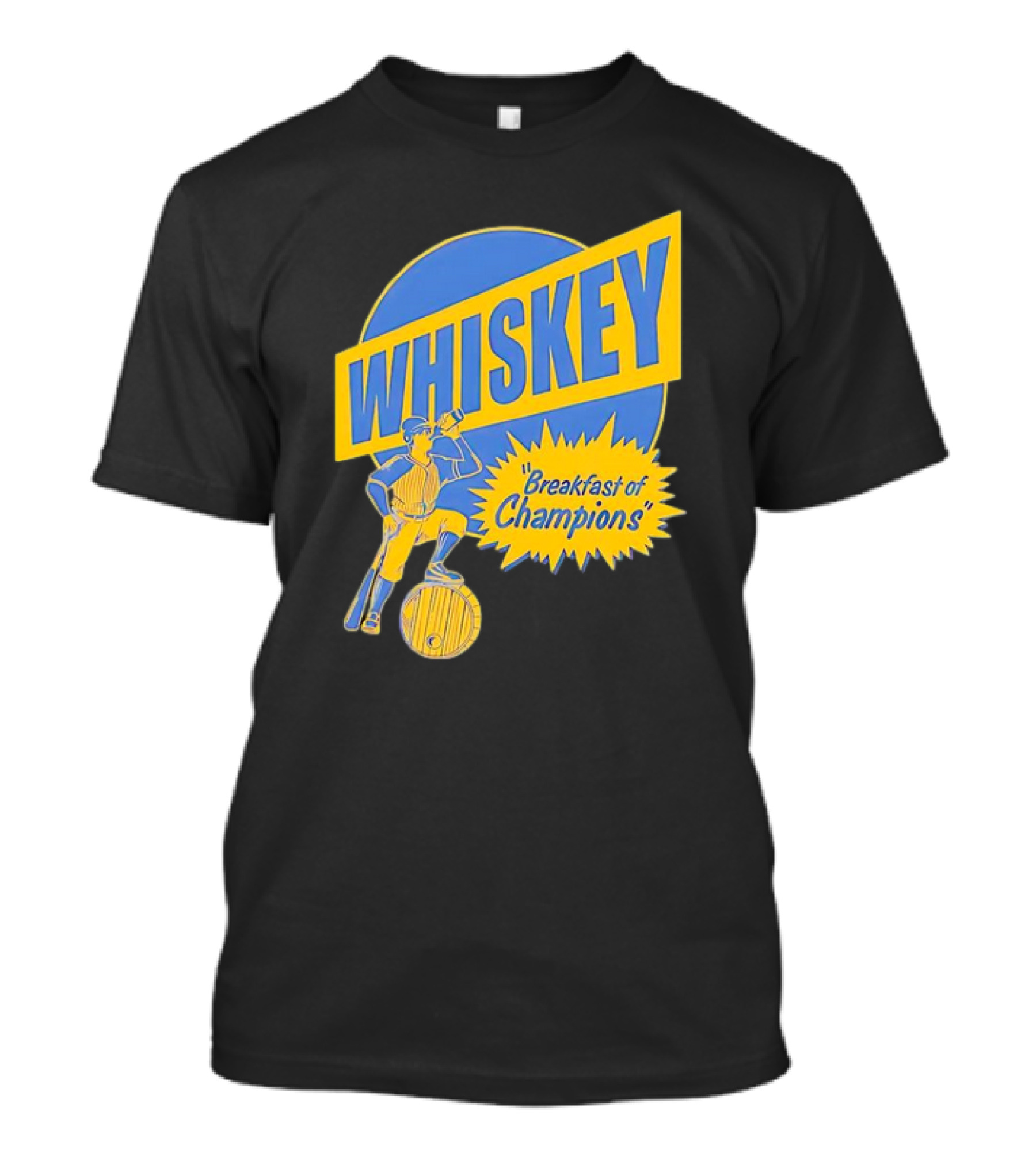 WHISKEY Breakfast Of Champions Baseball Player Drinking T-Shirt