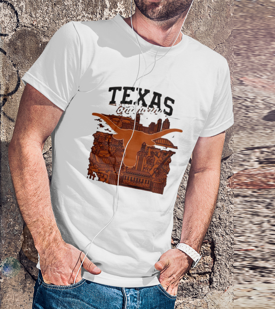 Texas Longhorns Burnt Orange City Skyline T-Shirt
