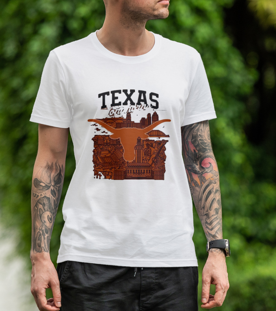 Texas Longhorns Burnt Orange City Skyline T-Shirt