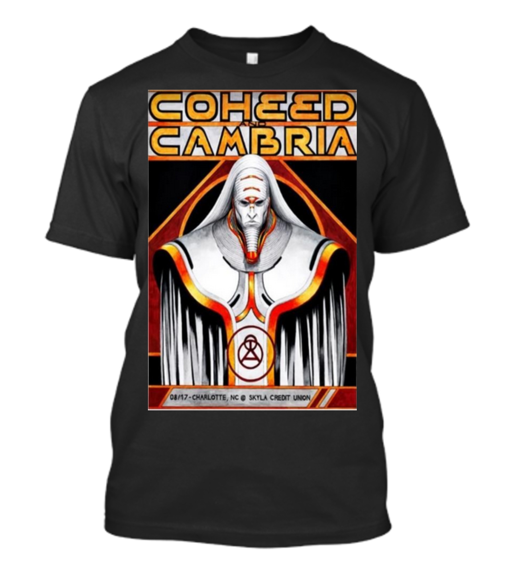 Coheed And Cambria Aug 17 2024 Charlotte NC Skyla Credit Union Amphitheatre T-Shirt