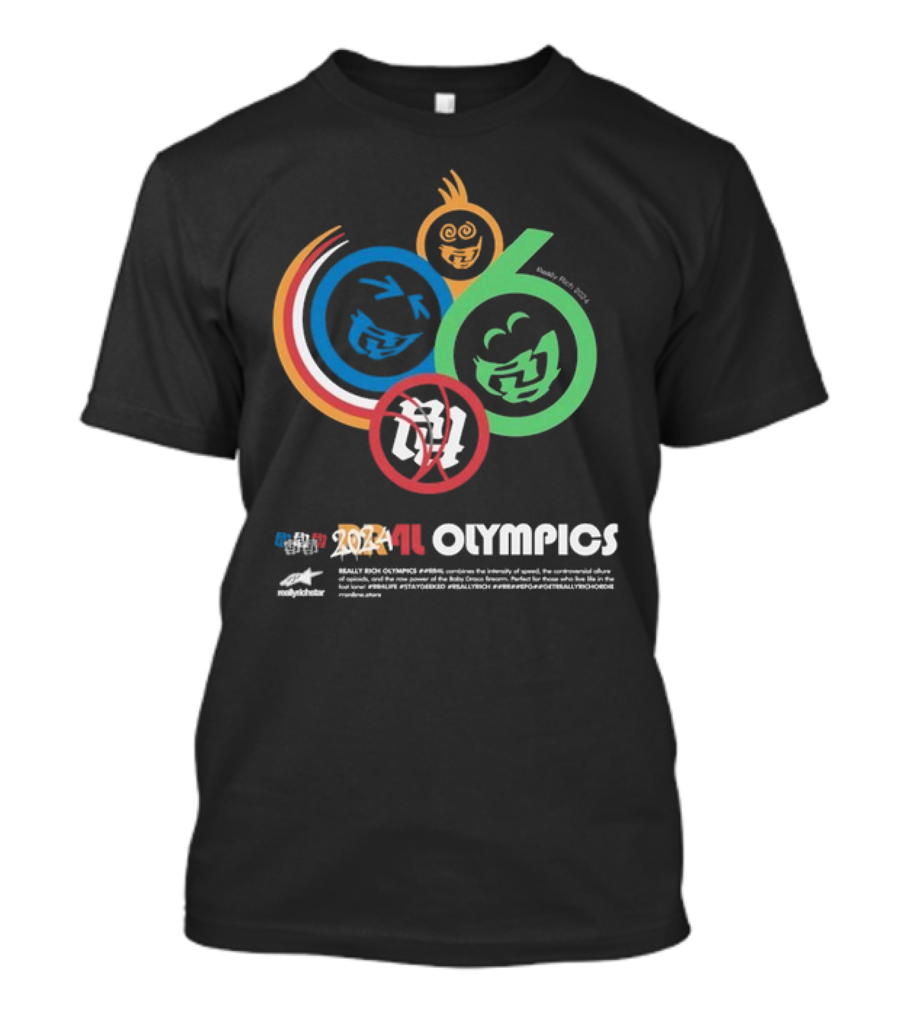 Really Rich 2024 Olympics Parody Emojis T-Shirt