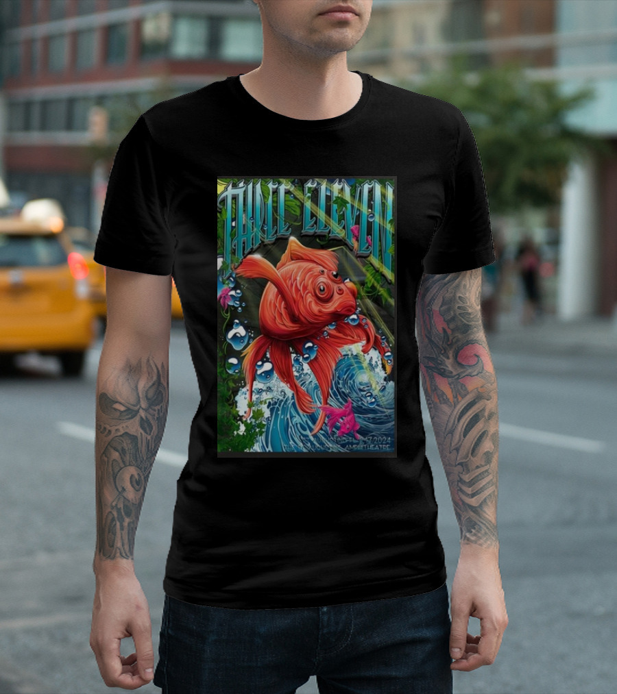 THREE ELEVEN St. Augustine Amphitheatre Aug 17 2024 Fish Water T-Shirt