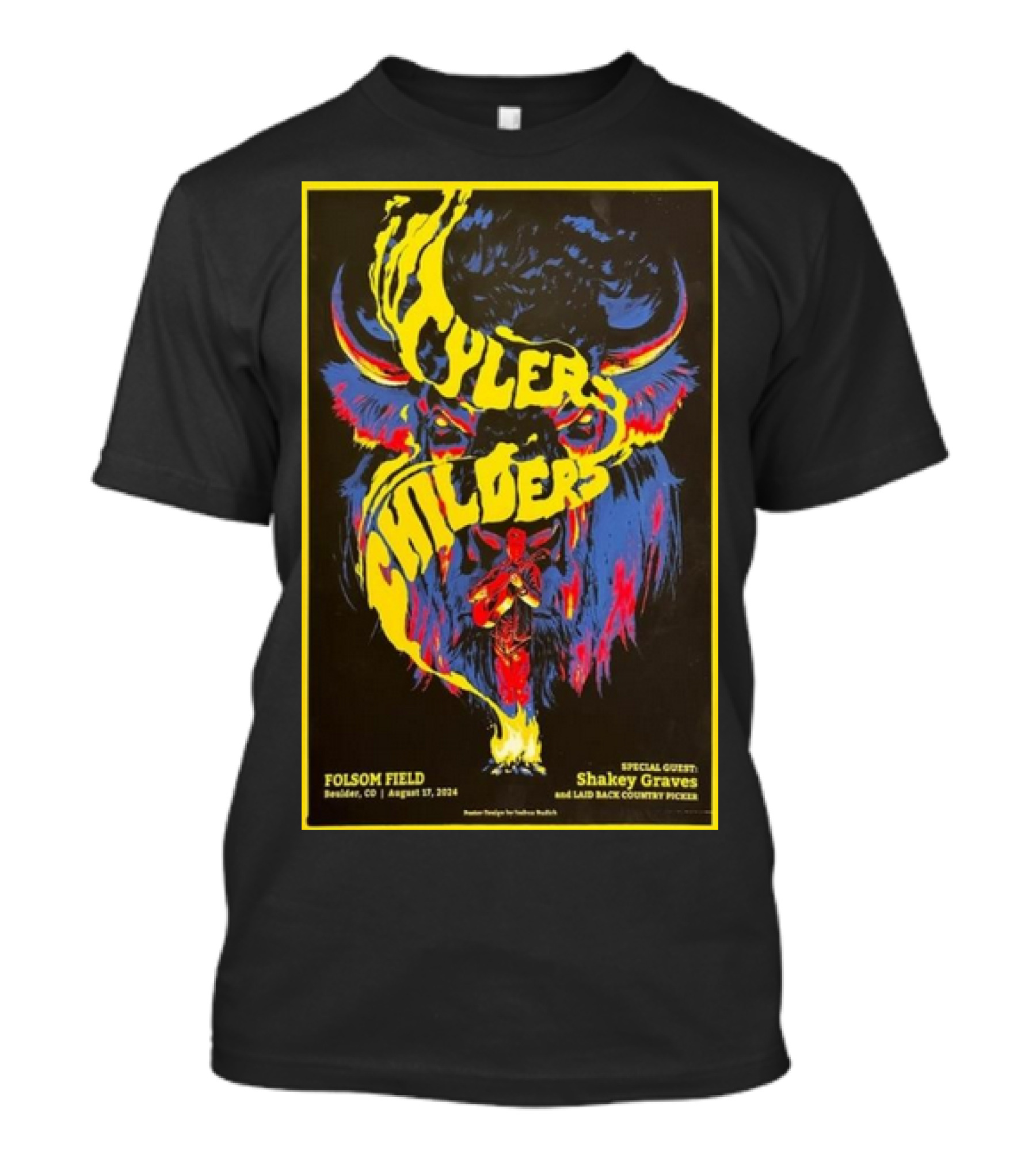 Tyler Childers Folsom Field Boulder CO August 17 2024 Special Guest Shakey Graves T-Shirt