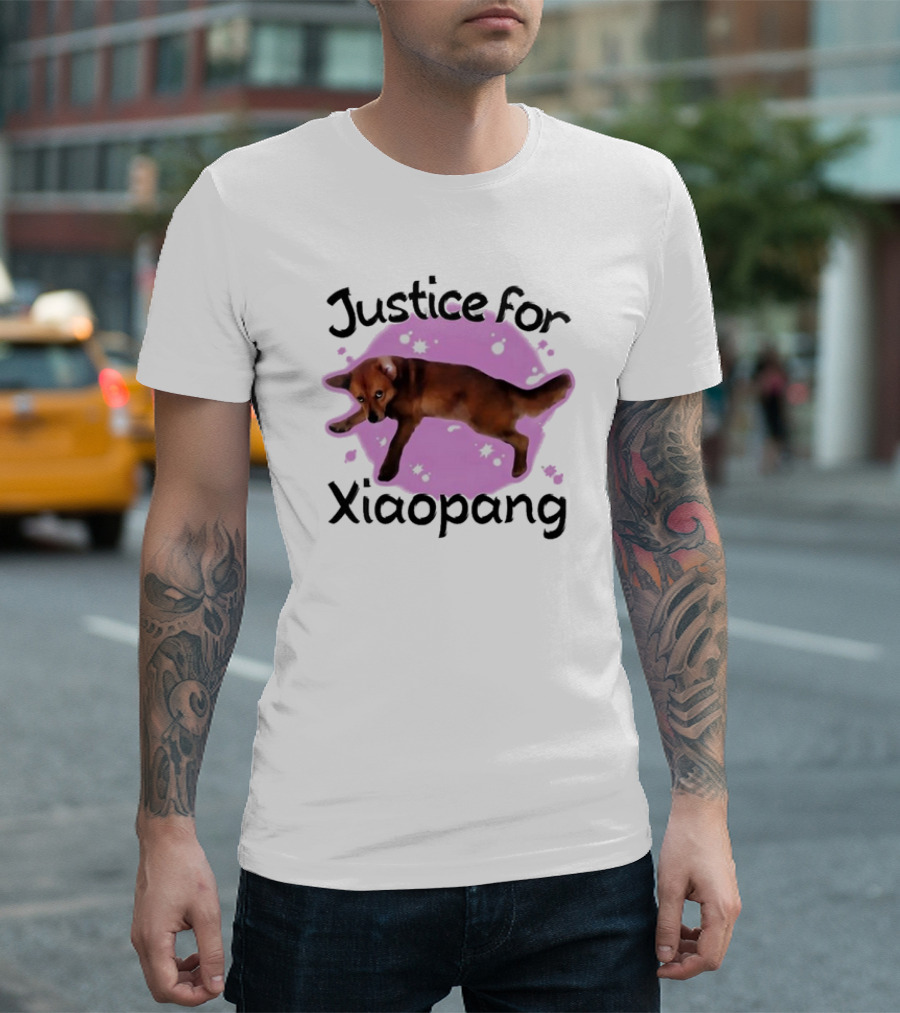 Justice For Xiaopang Cute Animal Pink Starry Circle T-Shirt