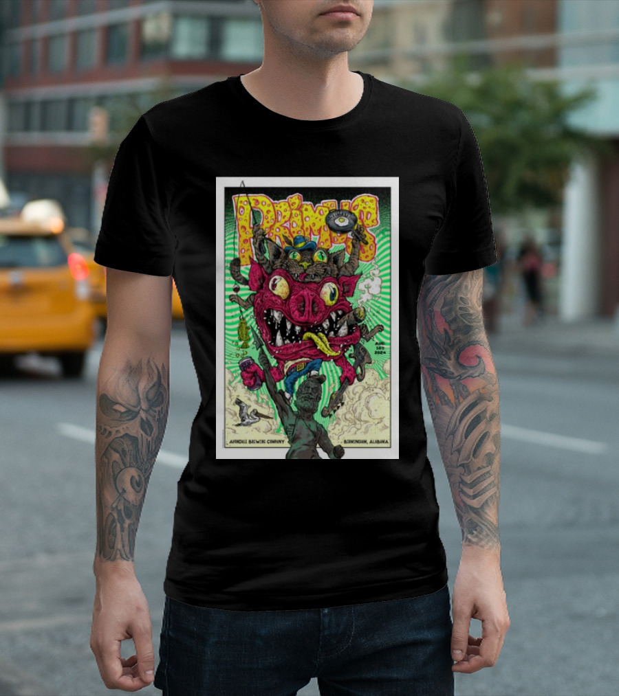 Primus Avondale Brewing Company Birmingham Alabama August 18th 2024 Colorful Monster T-Shirt