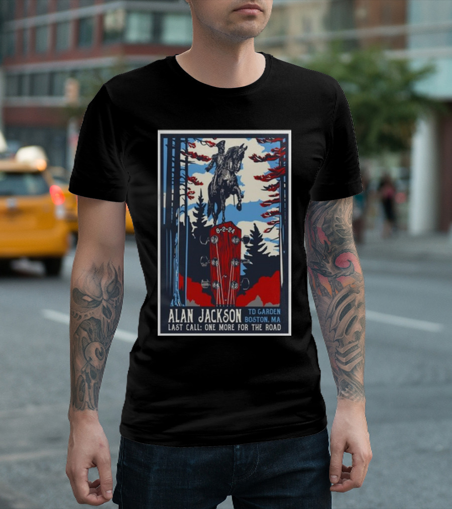 Alan Jackson Last Call One More For The Road August 2 2024 TD Garden Boston MA T-Shirt