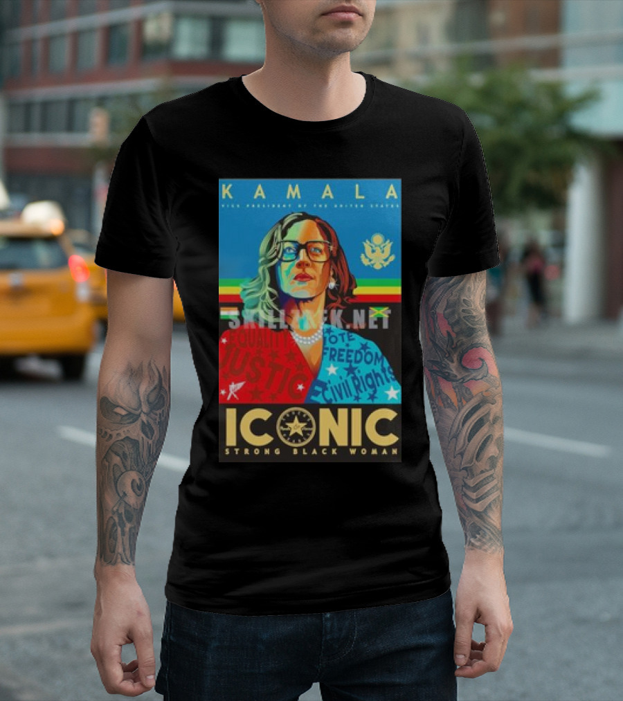 Kamala Vice President Strong Black Woman Iconic Equality Justice Freedom Civil Rights T-Shirt