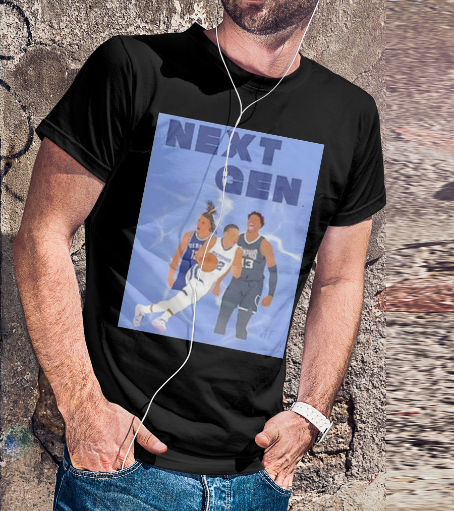 Next Gen Memphis Tigers Basketball Players Action Scene T-Shirt