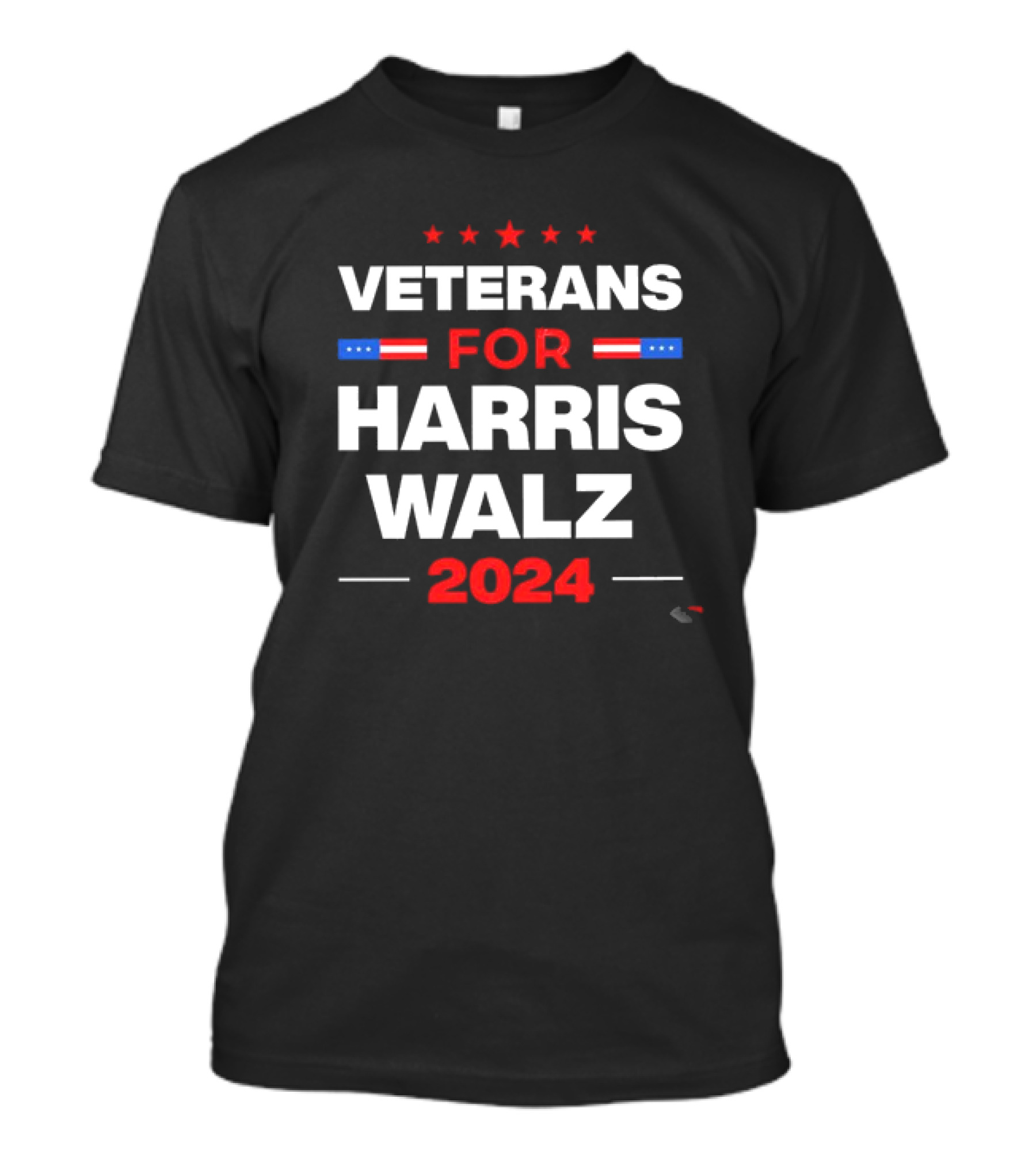 Veterans For Harris Walz 2024 Five Stars Red White Blue T-Shirt