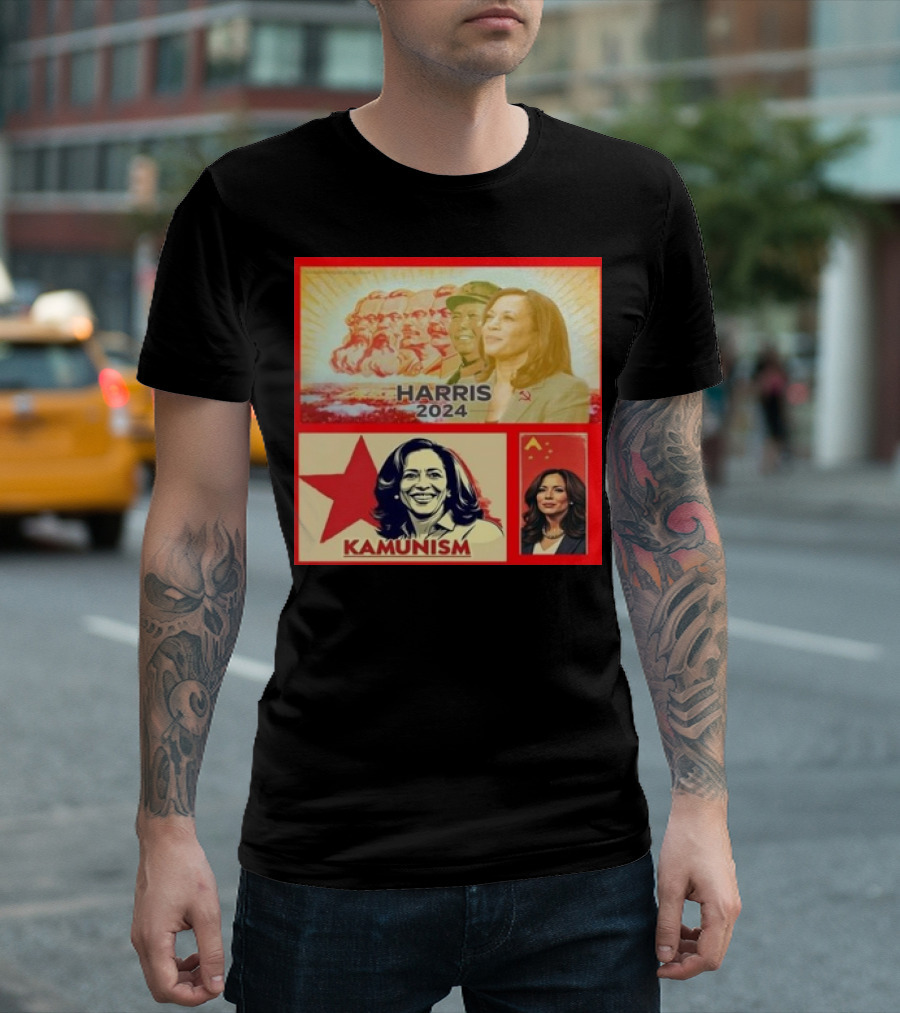 Harris 2024 Kamunism Bumbling Communist Lunatic Imagery with Soviet Style Iconography T-Shirt