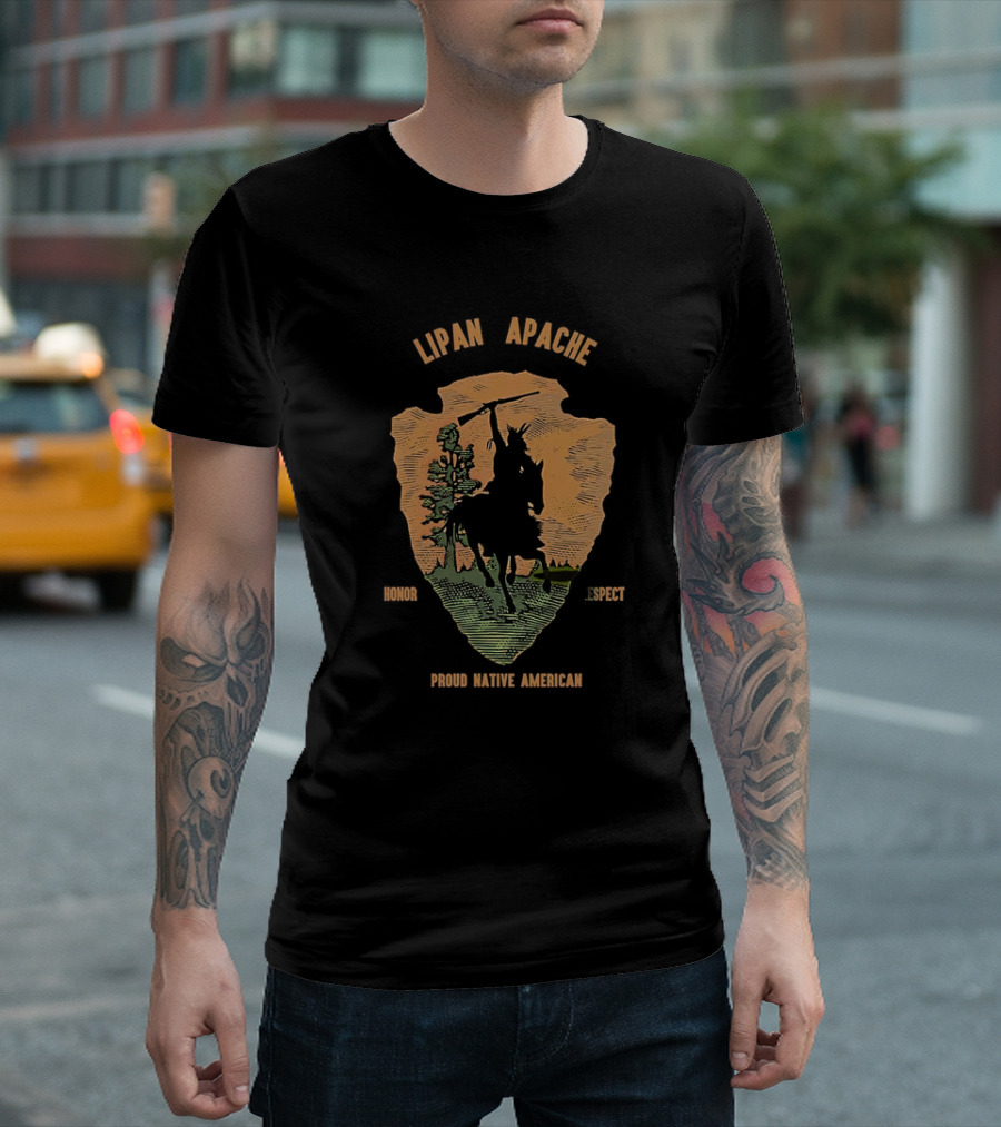 Lipan Apache Proud Native American Honor Respect Rider Badge T-Shirt
