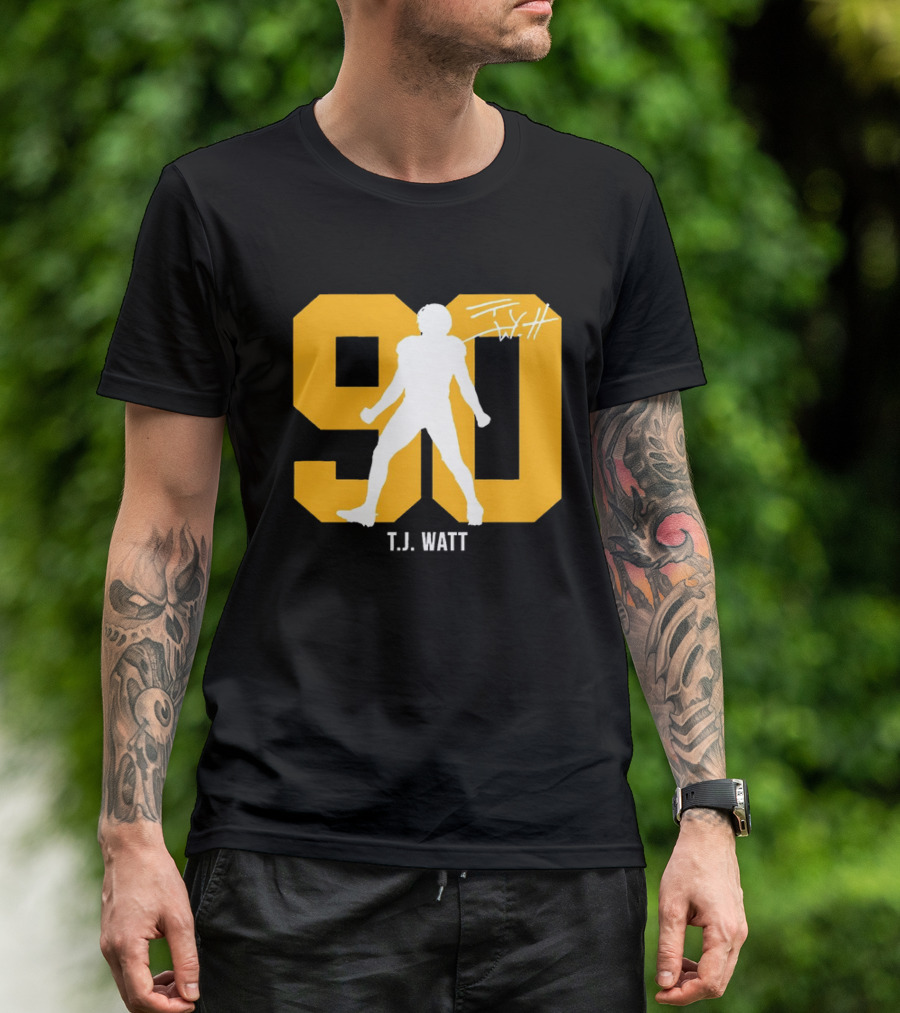 T.J. Watt 90 Silo Signature Number T-Shirt