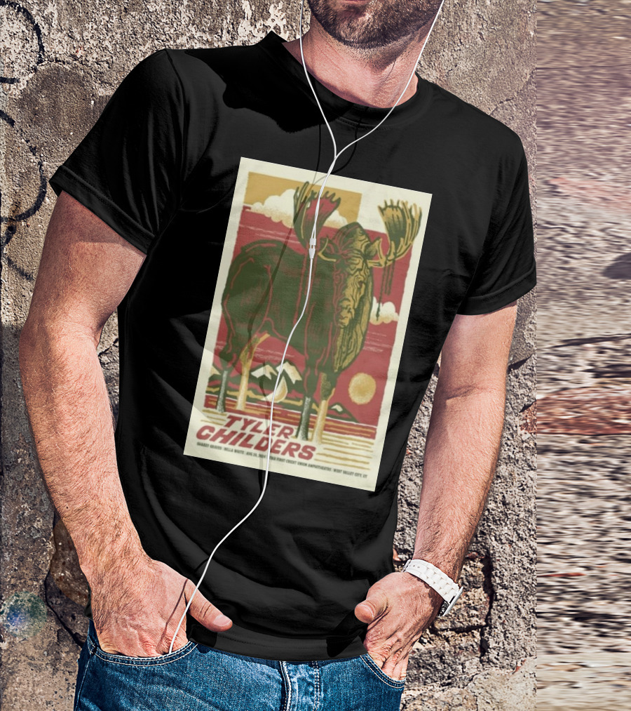 Tyler Childers USANA Amphitheatre August 20 2024 Moose And Mountain Art West Valley City T-Shirt