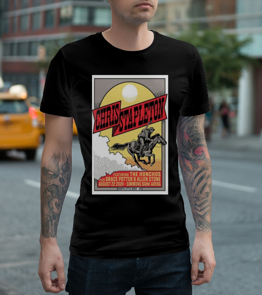 Chris Stapleton Featuring The Honchos Plus Grace Potter and Allen Stone North Little Rock AR Simmons Bank Arena August 22 T-Shirt