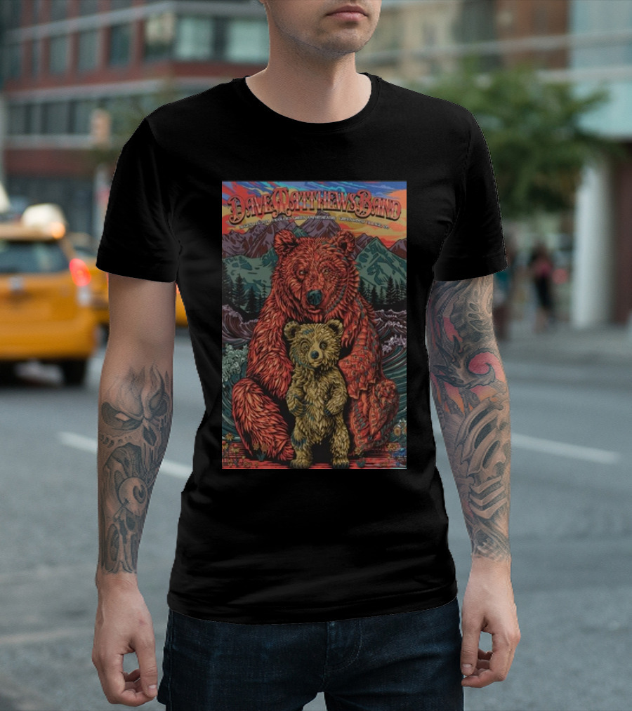 Dave Matthews Band Bears August 23 2024 Fiddler’s Green Amphitheatre Greenwood Village CO T-Shirt