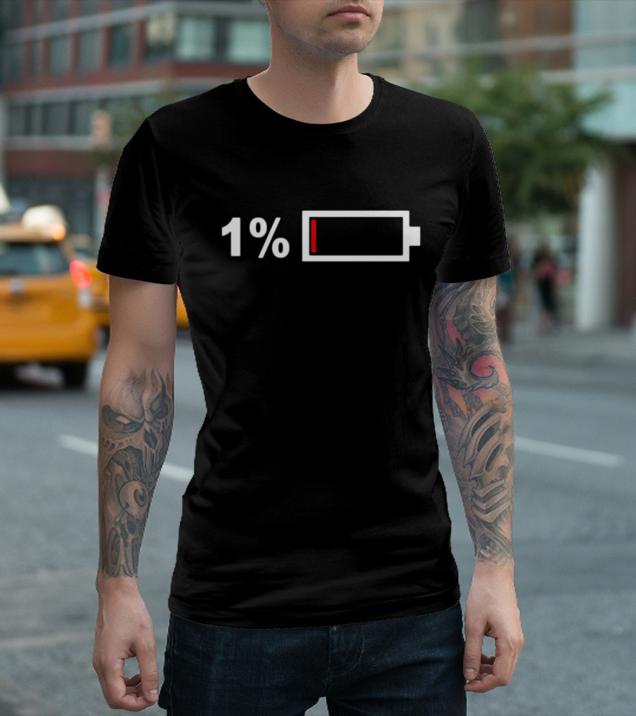 1% Battery Warning T-Shirt