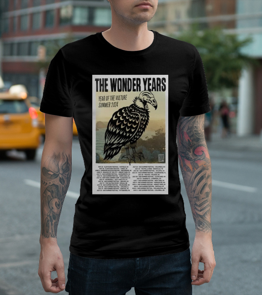 The Wonder Years Year Of The Vulture Tour Summer 2024 Dates And Locations T-Shirt