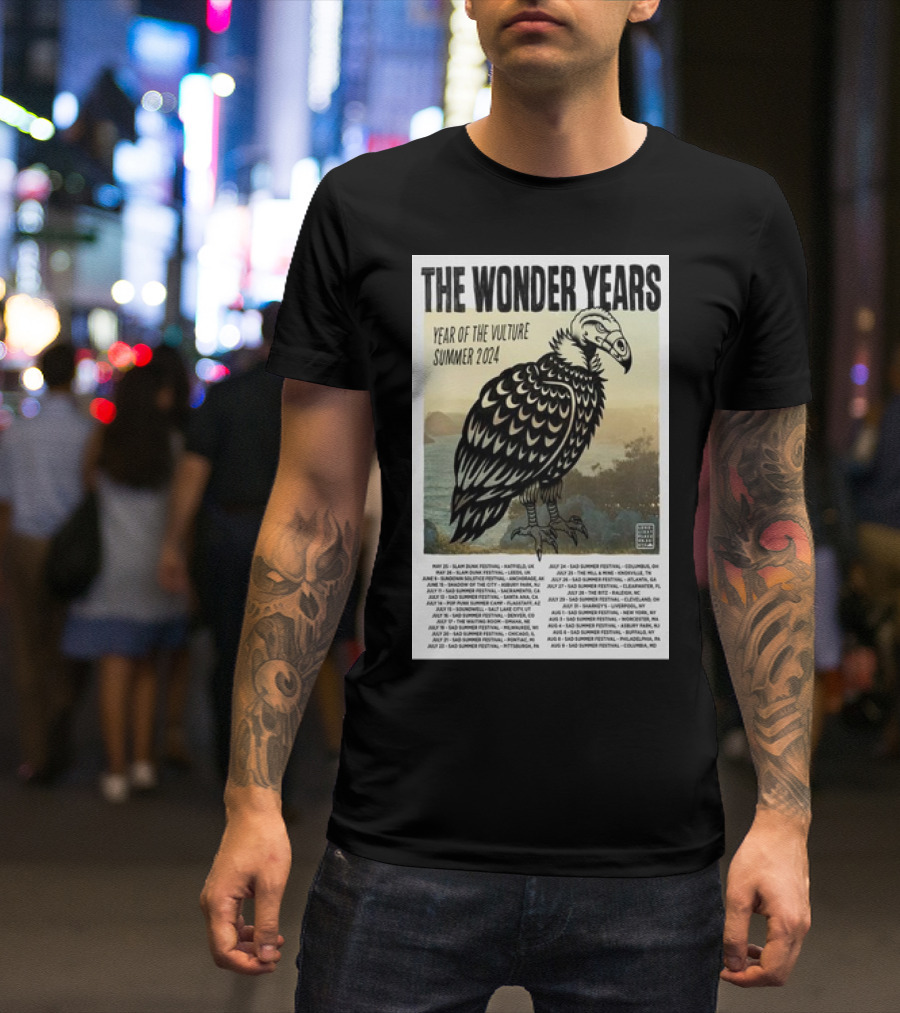 The Wonder Years Year Of The Vulture Tour Summer 2024 Dates And Locations T-Shirt