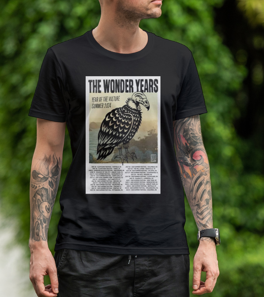 The Wonder Years Year Of The Vulture Tour Summer 2024 Dates And Locations T-Shirt