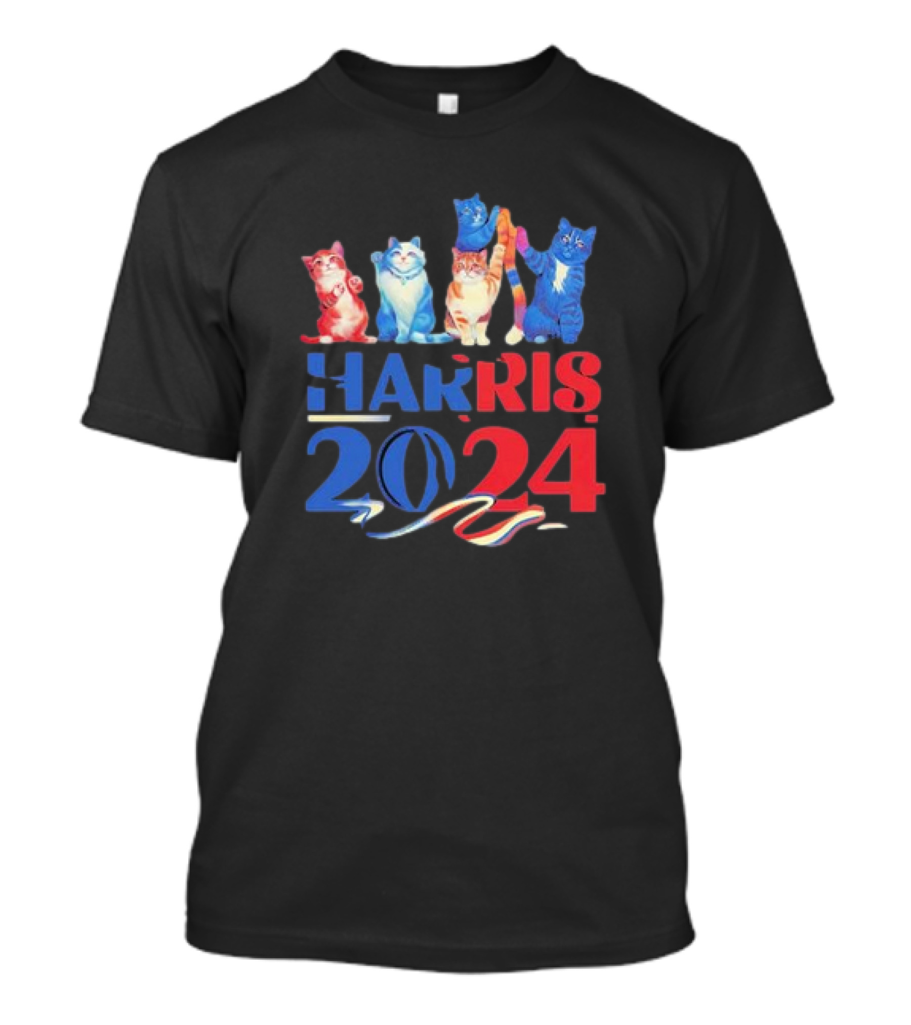 Harris 2024 Five Cats USA Election Campaign T-Shirt