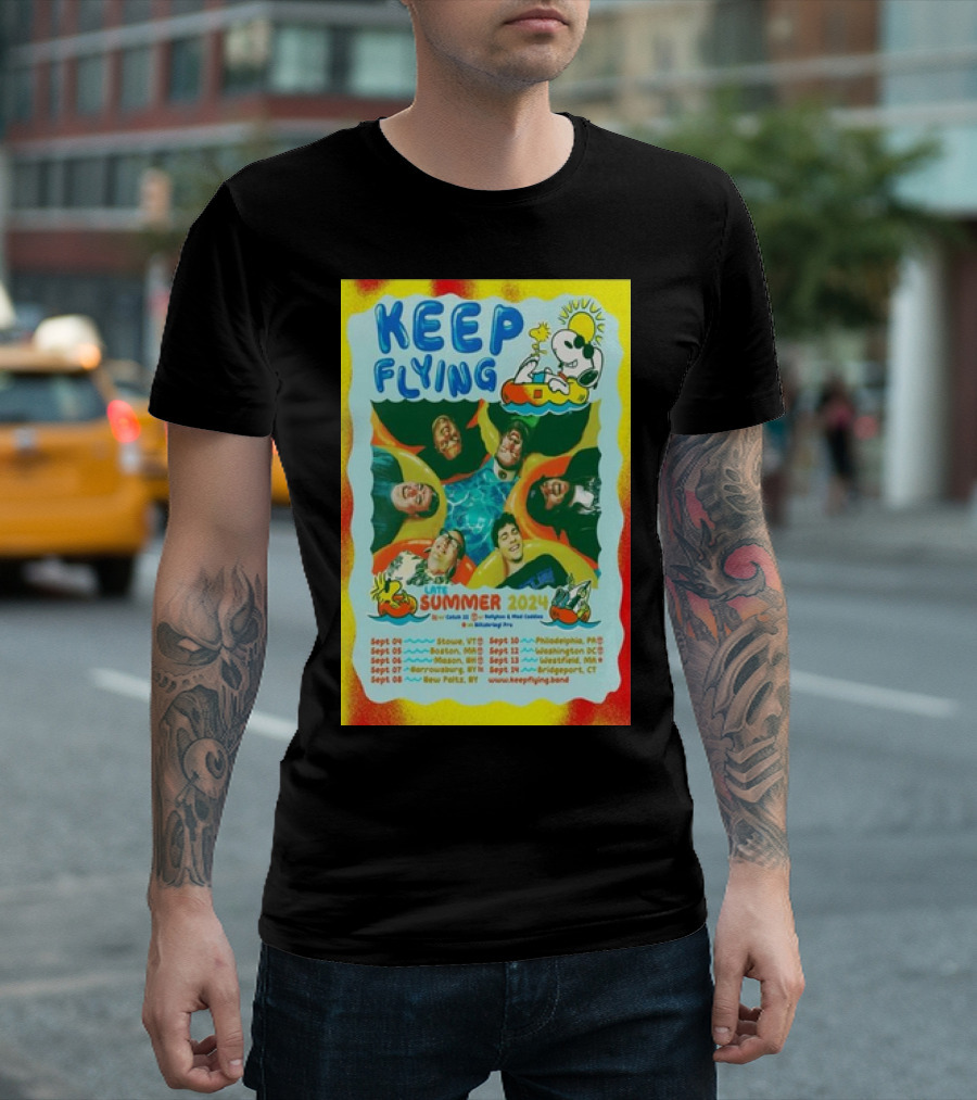 Keep Flying Peanuts Themed Late Summer Tour September 2024 Snoopy Woodstock Pool Party T-Shirt