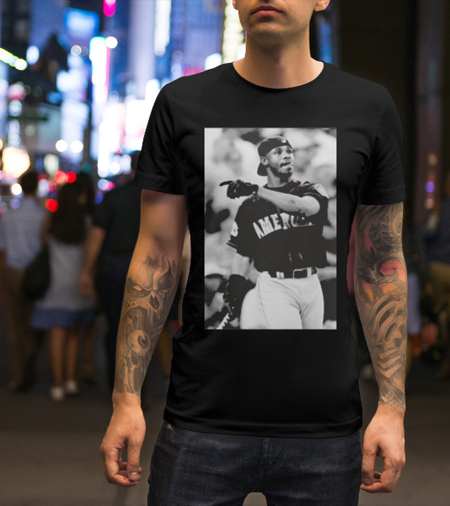 Mina Kimes Wearing Ken Griffey Jr. Baseball America Jersey T-Shirt