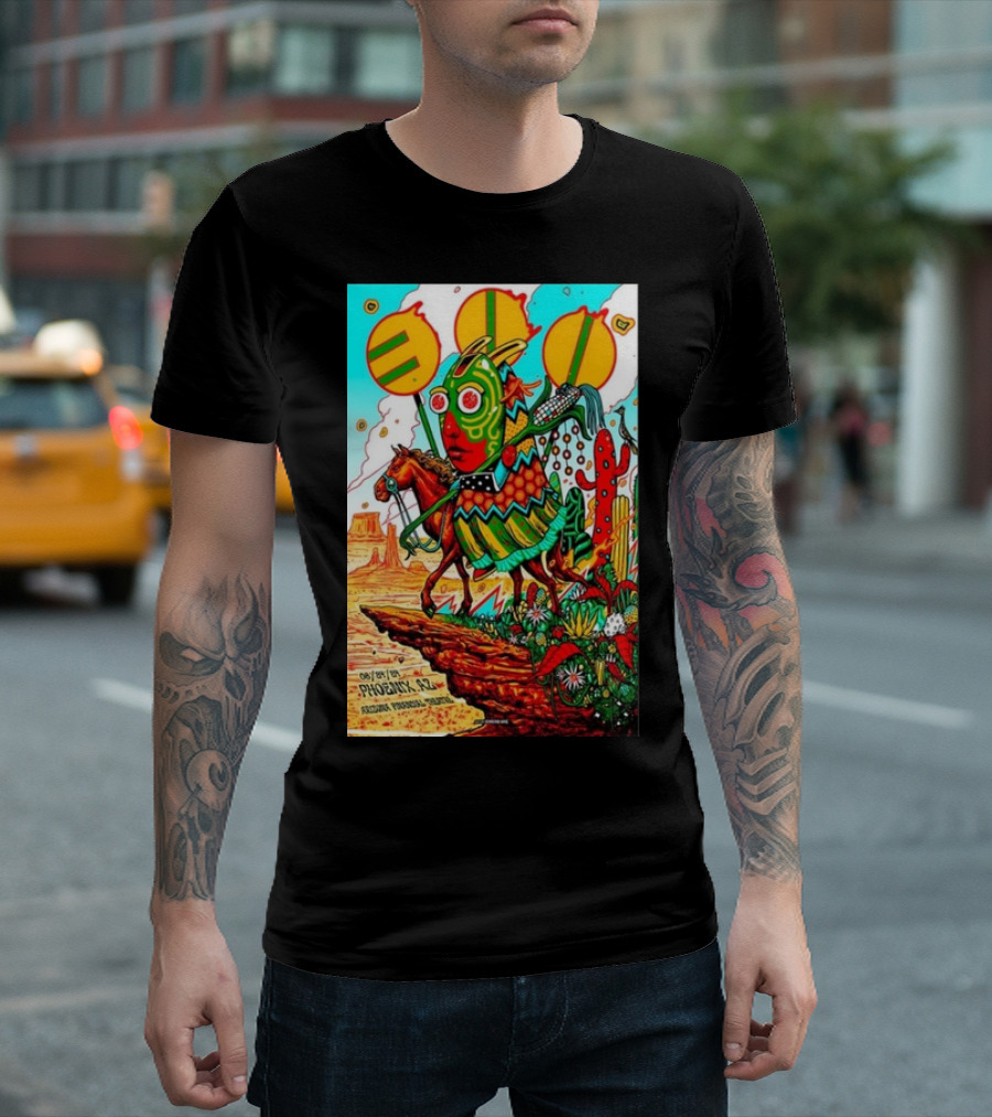 311 Band Tour August 24 2024 Phoenix AZ Southwestern Psychedelic Horse and Mask T-Shirt