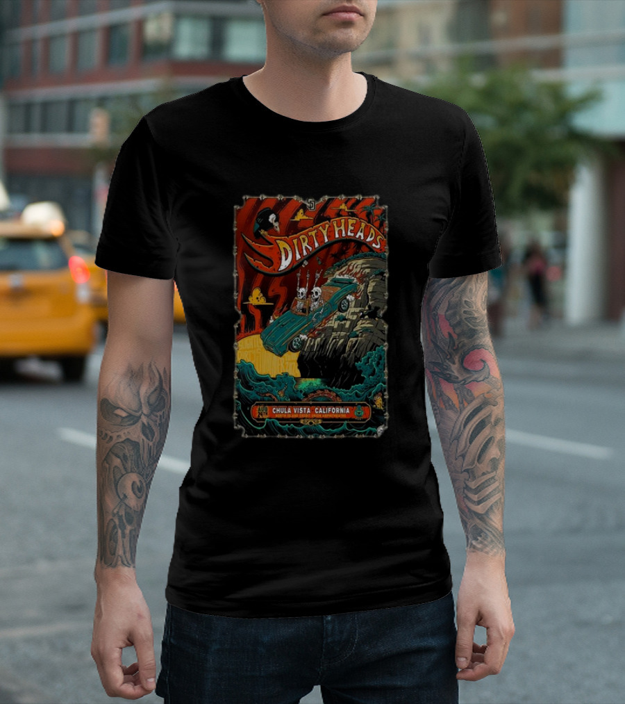 Dirty Heads Live at Chula Vista California August 24 2024 Skull and Surf T-Shirt