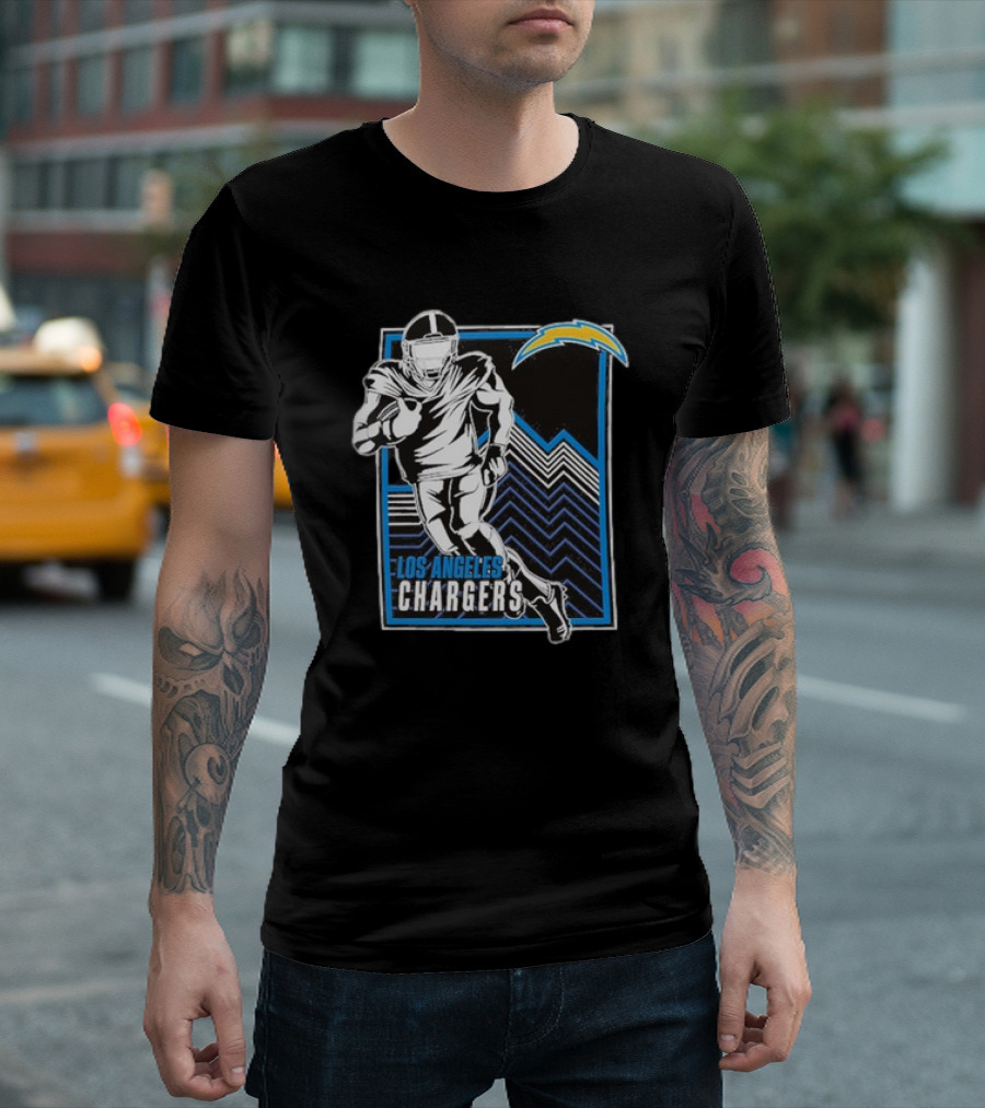 Los Angeles Chargers Football Player Graphic With Team T-Shirt